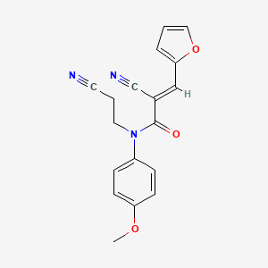 (2E)-2-cyano-N-(2-cyanoethyl)-3-(furan-2-yl)-N-(4-methoxyphenyl)prop-2-enamide