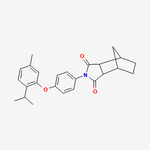 molecular formula C25H27NO3 B15035809 2-{4-[5-methyl-2-(propan-2-yl)phenoxy]phenyl}hexahydro-1H-4,7-methanoisoindole-1,3(2H)-dione 