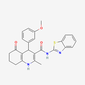 N-(1,3-benzothiazol-2-yl)-4-(3-methoxyphenyl)-2-methyl-5-oxo-1,4,5,6,7,8-hexahydro-3-quinolinecarboxamide