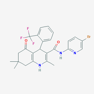 N-(5-bromo-2-pyridinyl)-2,7,7-trimethyl-5-oxo-4-[2-(trifluoromethyl)phenyl]-1,4,5,6,7,8-hexahydro-3-quinolinecarboxamide