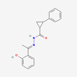 molecular formula C18H18N2O2 B15035858 N'-[(1E)-1-(2-hydroxyphenyl)ethylidene]-2-phenylcyclopropanecarbohydrazide 