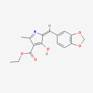 molecular formula C16H15NO5 B15035862 ethyl (5E)-5-(1,3-benzodioxol-5-ylmethylidene)-2-methyl-4-oxo-4,5-dihydro-1H-pyrrole-3-carboxylate 