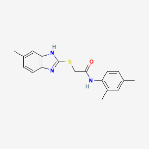 molecular formula C18H19N3OS B15035868 N-(2,4-dimethylphenyl)-2-[(6-methyl-1H-benzimidazol-2-yl)sulfanyl]acetamide 