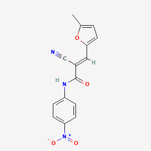 molecular formula C15H11N3O4 B15035887 (2E)-2-cyano-3-(5-methylfuran-2-yl)-N-(4-nitrophenyl)prop-2-enamide 