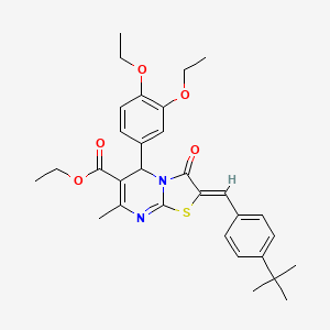 ethyl (2Z)-2-(4-tert-butylbenzylidene)-5-(3,4-diethoxyphenyl)-7-methyl-3-oxo-2,3-dihydro-5H-[1,3]thiazolo[3,2-a]pyrimidine-6-carboxylate