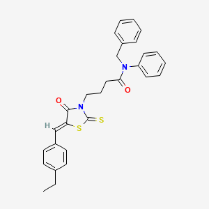 molecular formula C29H28N2O2S2 B15035902 N-benzyl-4-[(5Z)-5-(4-ethylbenzylidene)-4-oxo-2-thioxo-1,3-thiazolidin-3-yl]-N-phenylbutanamide 