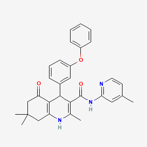 2,7,7-trimethyl-N-(4-methylpyridin-2-yl)-5-oxo-4-(3-phenoxyphenyl)-1,4,5,6,7,8-hexahydroquinoline-3-carboxamide