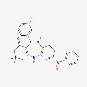 11-(3-chlorophenyl)-3,3-dimethyl-7-(phenylcarbonyl)-2,3,4,5,10,11-hexahydro-1H-dibenzo[b,e][1,4]diazepin-1-one