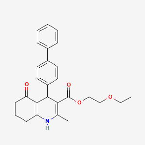 2-Ethoxyethyl 4-(biphenyl-4-yl)-2-methyl-5-oxo-1,4,5,6,7,8-hexahydroquinoline-3-carboxylate