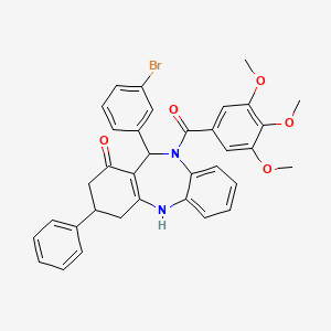 11-(3-bromophenyl)-3-phenyl-10-[(3,4,5-trimethoxyphenyl)carbonyl]-2,3,4,5,10,11-hexahydro-1H-dibenzo[b,e][1,4]diazepin-1-one