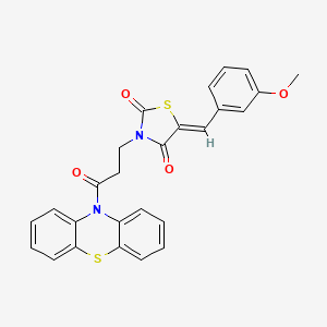 (5Z)-5-(3-methoxybenzylidene)-3-[3-oxo-3-(10H-phenothiazin-10-yl)propyl]-1,3-thiazolidine-2,4-dione