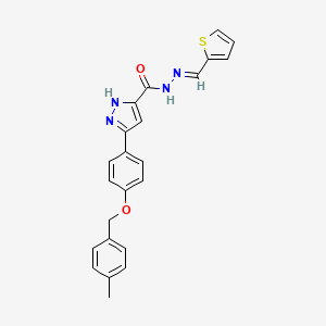 5-(4-((4-Methylbenzyl)oxy)phenyl)-N'-(thiophen-2-ylmethylene)-1H-pyrazole-3-carbohydrazide