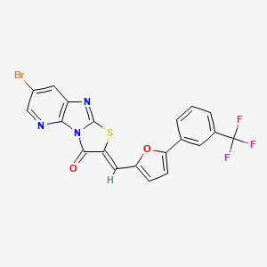 (4Z)-10-bromo-4-[[5-[3-(trifluoromethyl)phenyl]furan-2-yl]methylidene]-5-thia-2,7,12-triazatricyclo[6.4.0.02,6]dodeca-1(8),6,9,11-tetraen-3-one