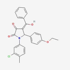 molecular formula C26H22ClNO4 B15036033 (4E)-1-(3-chloro-4-methylphenyl)-5-(4-ethoxyphenyl)-4-[hydroxy(phenyl)methylidene]pyrrolidine-2,3-dione 