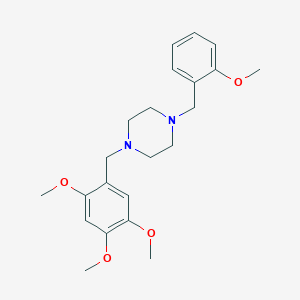 molecular formula C22H30N2O4 B15036034 1-[(2-Methoxyphenyl)methyl]-4-[(2,4,5-trimethoxyphenyl)methyl]piperazine 