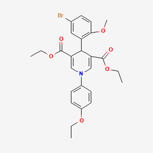 molecular formula C26H28BrNO6 B15036048 Diethyl 4-(5-bromo-2-methoxyphenyl)-1-(4-ethoxyphenyl)-1,4-dihydropyridine-3,5-dicarboxylate 