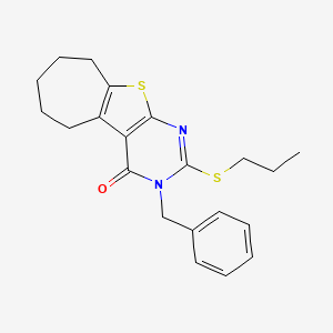 3-benzyl-2-(propylsulfanyl)-3,5,6,7,8,9-hexahydro-4H-cyclohepta[4,5]thieno[2,3-d]pyrimidin-4-one