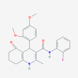 molecular formula C25H25FN2O4 B15036088 4-(2,4-dimethoxyphenyl)-N-(2-fluorophenyl)-2-methyl-5-oxo-1,4,5,6,7,8-hexahydro-3-quinolinecarboxamide 