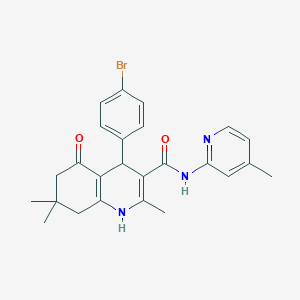 4-(4-Bromophenyl)-2,7,7-trimethyl-N-(4-methylpyridin-2-yl)-5-oxo-1,4,5,6,7,8-hexahydroquinoline-3-carboxamide