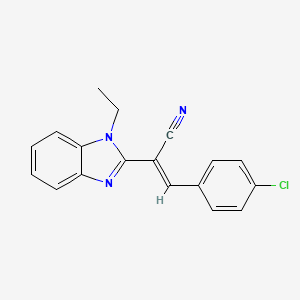 (2E)-3-(4-chlorophenyl)-2-(1-ethyl-1H-benzimidazol-2-yl)prop-2-enenitrile