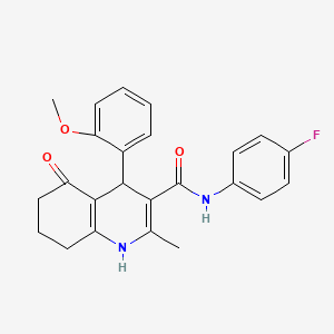 N-(4-fluorophenyl)-4-(2-methoxyphenyl)-2-methyl-5-oxo-1,4,5,6,7,8-hexahydro-3-quinolinecarboxamide