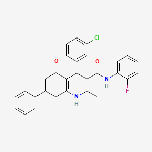 4-(3-Chlorophenyl)-N-(2-fluorophenyl)-2-methyl-5-oxo-7-phenyl-1,4,5,6,7,8-hexahydro-3-quinolinecarboxamide