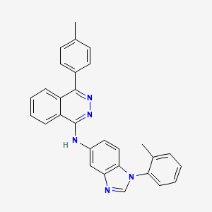 molecular formula C29H23N5 B15036147 1-(2-methylphenyl)-N-[(1E)-4-(4-methylphenyl)phthalazin-1(2H)-ylidene]-1H-benzimidazol-5-amine 