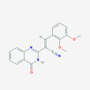 molecular formula C19H15N3O3 B15036154 (2E)-3-(2,3-Dimethoxyphenyl)-2-(4-oxo-3,4-dihydroquinazolin-2-YL)prop-2-enenitrile 