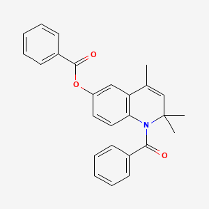 molecular formula C26H23NO3 B15036164 (1-benzoyl-2,2,4-trimethylquinolin-6-yl) benzoate 