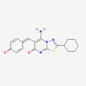 (6Z)-2-cyclohexyl-6-(4-hydroxybenzylidene)-5-imino-5,6-dihydro-7H-[1,3,4]thiadiazolo[3,2-a]pyrimidin-7-one