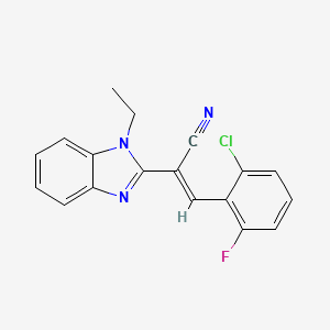 (E)-3-(2-chloro-6-fluorophenyl)-2-(1-ethyl-1H-benzo[d]imidazol-2-yl)acrylonitrile