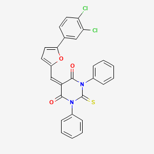 5-{[5-(3,4-dichlorophenyl)furan-2-yl]methylidene}-1,3-diphenyl-2-thioxodihydropyrimidine-4,6(1H,5H)-dione