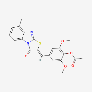 2,6-dimethoxy-4-[(Z)-(8-methyl-3-oxo[1,3]thiazolo[3,2-a]benzimidazol-2(3H)-ylidene)methyl]phenyl acetate