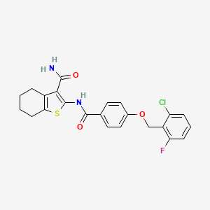 2-[({4-[(2-Chloro-6-fluorobenzyl)oxy]phenyl}carbonyl)amino]-4,5,6,7-tetrahydro-1-benzothiophene-3-carboxamide