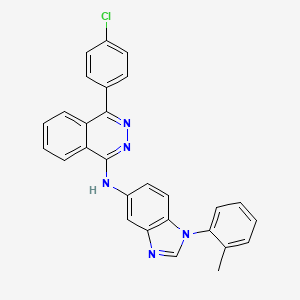 molecular formula C28H20ClN5 B15036297 N-[(1E)-4-(4-chlorophenyl)phthalazin-1(2H)-ylidene]-1-(2-methylphenyl)-1H-benzimidazol-5-amine 