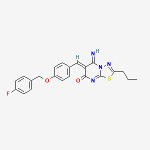 (6Z)-6-{4-[(4-fluorobenzyl)oxy]benzylidene}-5-imino-2-propyl-5,6-dihydro-7H-[1,3,4]thiadiazolo[3,2-a]pyrimidin-7-one