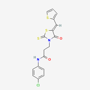 N-(4-Chlorophenyl)-3-[(5Z)-4-oxo-2-sulfanylidene-5-[(thiophen-2-YL)methylidene]-1,3-thiazolidin-3-YL]propanamide