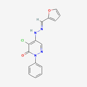 (E)-4-chloro-5-(2-(furan-2-ylmethylene)hydrazinyl)-2-phenylpyridazin-3(2H)-one