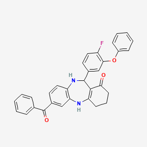 11-(4-fluoro-3-phenoxyphenyl)-7-(phenylcarbonyl)-2,3,4,5,10,11-hexahydro-1H-dibenzo[b,e][1,4]diazepin-1-one