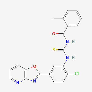 molecular formula C21H15ClN4O2S B15036345 N-{[2-chloro-5-([1,3]oxazolo[4,5-b]pyridin-2-yl)phenyl]carbamothioyl}-2-methylbenzamide 