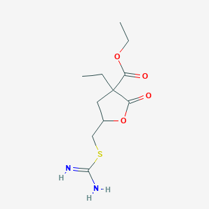 Ethyl 5-[(carbamimidoylsulfanyl)methyl]-3-ethyl-2-oxooxolane-3-carboxylate