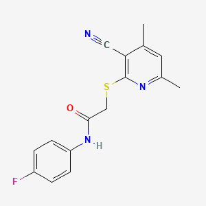 2-[(3-cyano-4,6-dimethylpyridin-2-yl)sulfanyl]-N-(4-fluorophenyl)acetamide