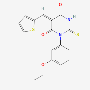 (5Z)-1-(3-ethoxyphenyl)-5-(thiophen-2-ylmethylidene)-2-thioxodihydropyrimidine-4,6(1H,5H)-dione