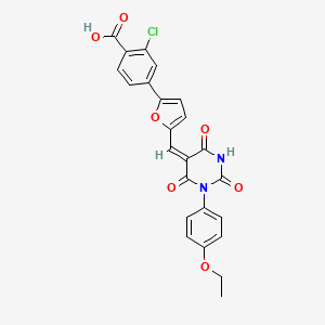 2-chloro-4-(5-{(E)-[1-(4-ethoxyphenyl)-4-hydroxy-2,6-dioxo-1,6-dihydropyrimidin-5(2H)-ylidene]methyl}furan-2-yl)benzoic acid