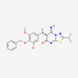 (6Z)-6-[4-(benzyloxy)-3-bromo-5-methoxybenzylidene]-5-imino-2-(propan-2-yl)-5,6-dihydro-7H-[1,3,4]thiadiazolo[3,2-a]pyrimidin-7-one