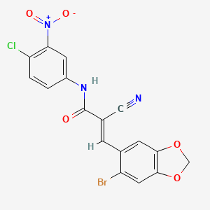 (2E)-3-(6-bromo-1,3-benzodioxol-5-yl)-N-(4-chloro-3-nitrophenyl)-2-cyanoprop-2-enamide