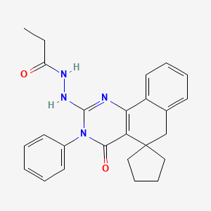 N'-(4-oxo-3-phenyl-4,6-dihydro-3H-spiro[benzo[h]quinazoline-5,1'-cyclopentan]-2-yl)propanehydrazide