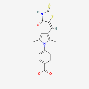 methyl 4-{2,5-dimethyl-3-[(E)-(4-oxo-2-thioxo-1,3-thiazolidin-5-ylidene)methyl]-1H-pyrrol-1-yl}benzoate