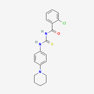 molecular formula C19H20ClN3OS B15036440 2-chloro-N-{[4-(piperidin-1-yl)phenyl]carbamothioyl}benzamide 