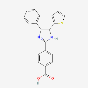 molecular formula C20H14N2O2S B15036453 4-(4-phenyl-5-thiophen-2-yl-1H-imidazol-2-yl)benzoic acid 